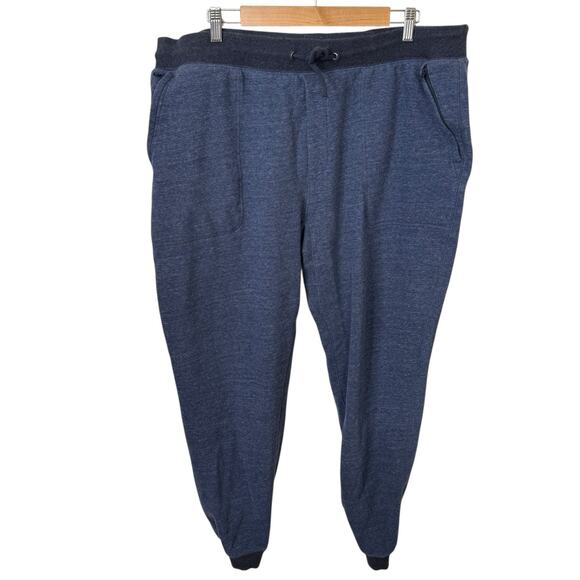 J.CREW Double Brushed Fleece Jogger Sweatpants Men's Navy XXL Tall - Picture 1 of 9